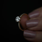 0.75 CT Round Cut Pave CVD E/VS1 Diamond Engagement Ring 3