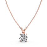 1.0 CT Round Moissanite Diamond Solitaire Pendant Necklace in Solid Gold 8