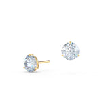 1.0 TCW Round Shape Moissanite Studs Earrings in Gold 3