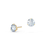 1.0 TCW Round Shape Moissanite Studs Earrings in Gold 3