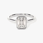 Stunning 1.0-2.0 CT Emerald Moissanite Engagement Ring with Bezel Design 4
