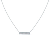 0.30 TCW Round Moissanite Diamond Bar Pendant Necklace in Solid Gold 6