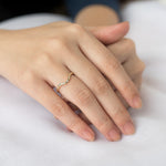 Stunning 0.1  TCW Round Moissanite Stones Curved Wedding Bands 6