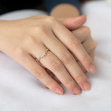 Stunning 0.1  TCW Round Moissanite Stones Curved Wedding Bands 6