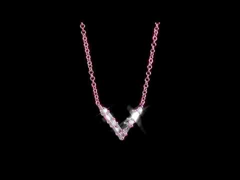 Round Cut Cubic Zirconia in 925 Sterling Silver Necklace 11