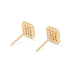 2.0 TCW Round & Baguette Cut Moissanite Cluster Stud Earrings in Gold 6