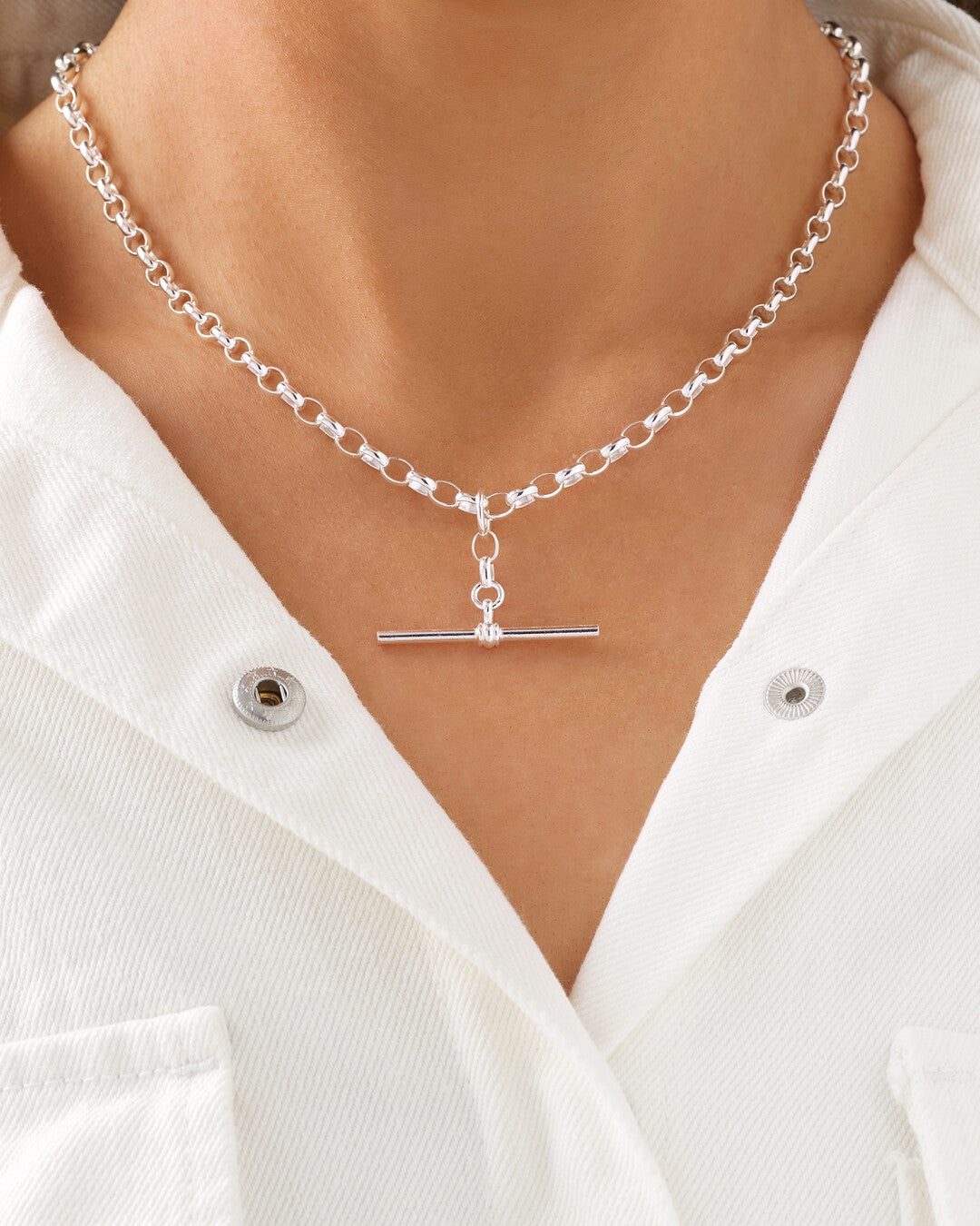 Round Cut Cubic Zirconia in 925 Sterling Silver Necklace 5