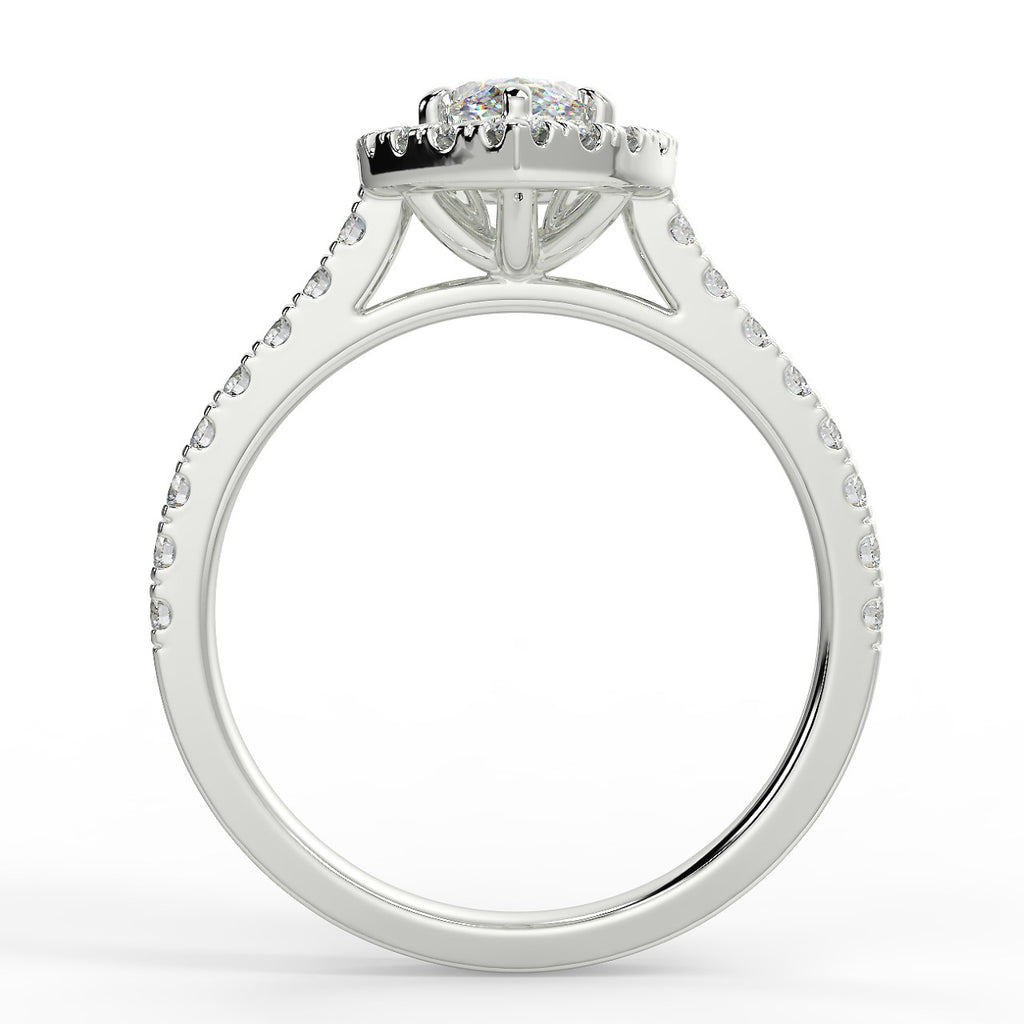 Stunning 1.05 CT Marquise Moissanite Engagement Ring with Halo & Pave Design 6