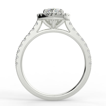 Stunning 1.05 CT Marquise Moissanite Engagement Ring with Halo & Pave Design 6