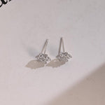 0.50 TCW Round & Pear Cut Moissanite Floral Stud Earrings in Gold 10