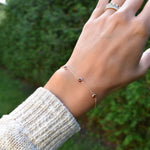 0.75 TCW Round Garnet Lab Made Diamond-January Birthstone Bracelet 6