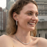 1.60 TCW Round Cut Moissanite Dangle Earrings in Gold 6