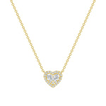 2.0 CT Round & Pear Moissanite Diamond Heart Pendant Necklace in Solid Gold 2