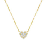 2.0 CT Round & Pear Moissanite Diamond Heart Pendant Necklace in Solid Gold 2