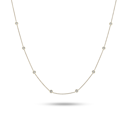 0.50 TCW Round Moissanite Diamond Bezel Necklace in Solid Gold 2