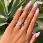 Stunning 3.0 CT Oval Moissanite Engagement Ring in Pave Design 8