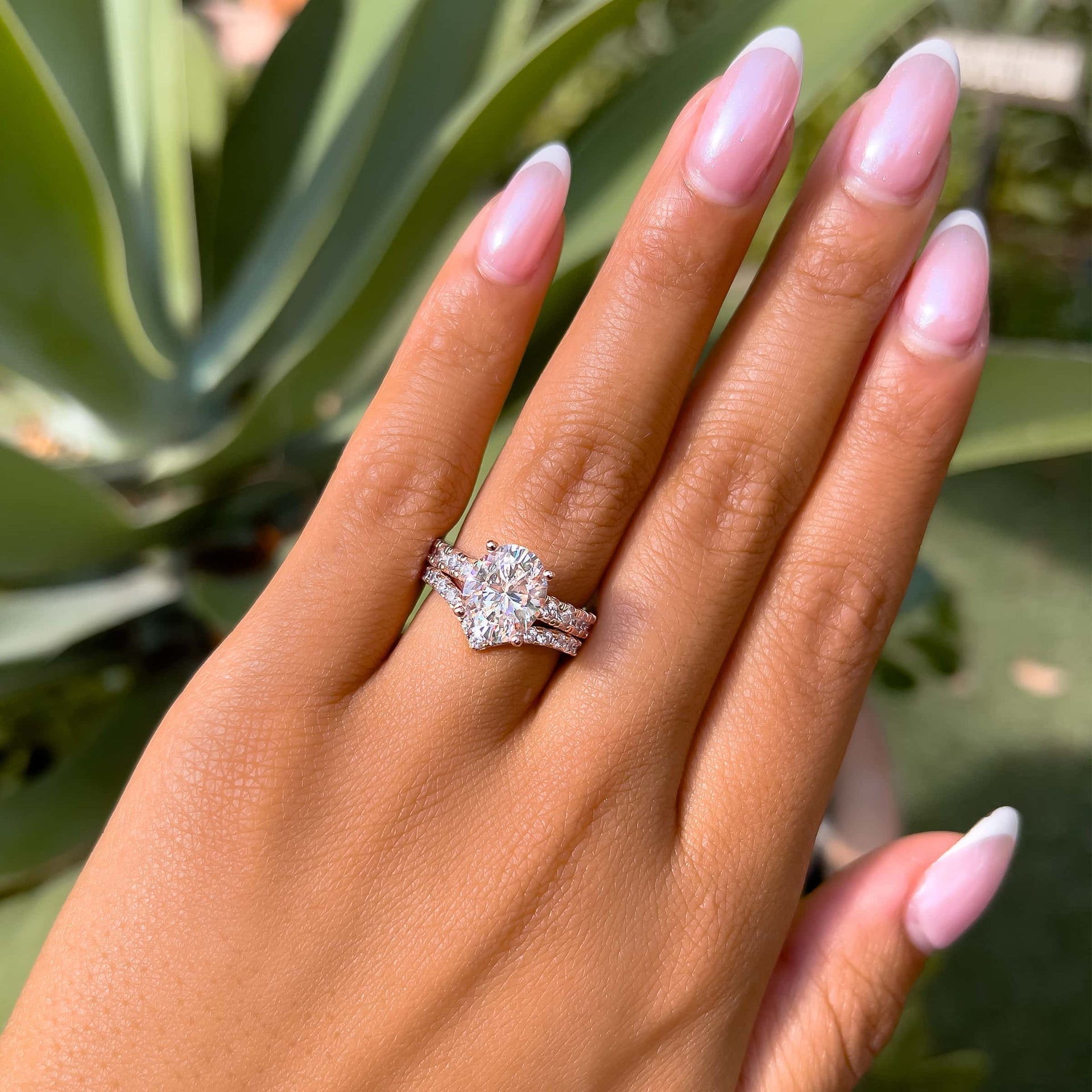 Stunning 3.0 CT Oval Moissanite Engagement Ring in Pave Design 8