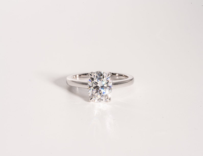 Classic 2.0 CT Oval Moissanite Engagement Ring with Solitaire Design 1