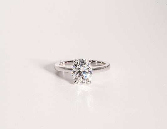 Classic 2.0 CT Oval Moissanite Engagement Ring with Solitaire Design 1