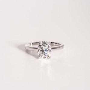 Classic 2.0 CT Oval Moissanite Engagement Ring with Solitaire Design