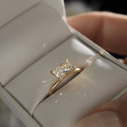 Stunning 1 CT Radiant Moissanite Engagement Ring with Solitaire Design 4