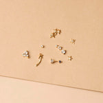 0.40 TCW Round Cut Moissanite Climber Earrings in Gold 4