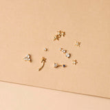 0.40 TCW Round Cut Moissanite Climber Earrings in Gold 4