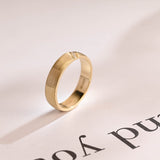 Delicate Moissanite Band with 0.05 TCW Round Cut Stones in Solid Gold 9