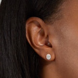 2.0 TCW Round & Baguette Cut Moissanite Cluster Studs Earrings in Gold 2