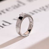 Delicate Moissanite Band with 0.1 CT Asscher Cut Stones in Solid Gold 9