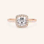 Stunning 1 CT Cushion Moissanite Engagement Ring With Halo & Pave Design 5