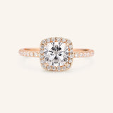 Stunning 1 CT Cushion Moissanite Engagement Ring With Halo & Pave Design 5