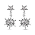 Round Cut Cubic Zirconia in 925 Sterling Silver Earrings 1