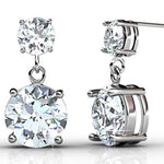 Round Cut Cubic Zirconia in 925 Sterling Silver Earrings 1