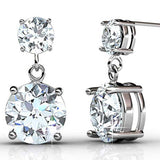 Round Cut Cubic Zirconia in 925 Sterling Silver Earrings 1