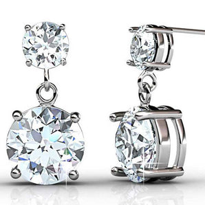 Round Cut Cubic Zirconia in 925 Sterling Silver Earrings