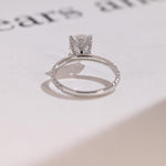 Stunning 1.0 - 2.0 CT Pear Moissanite Engagement Ring with Pave Design 3