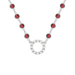 13.5 TCW Round Garnet Lab Made Diamond- January Birthstone Necklace 7