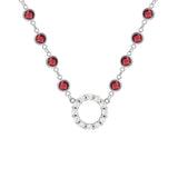 13.5 TCW Round Garnet Lab Made Diamond- January Birthstone Necklace 7