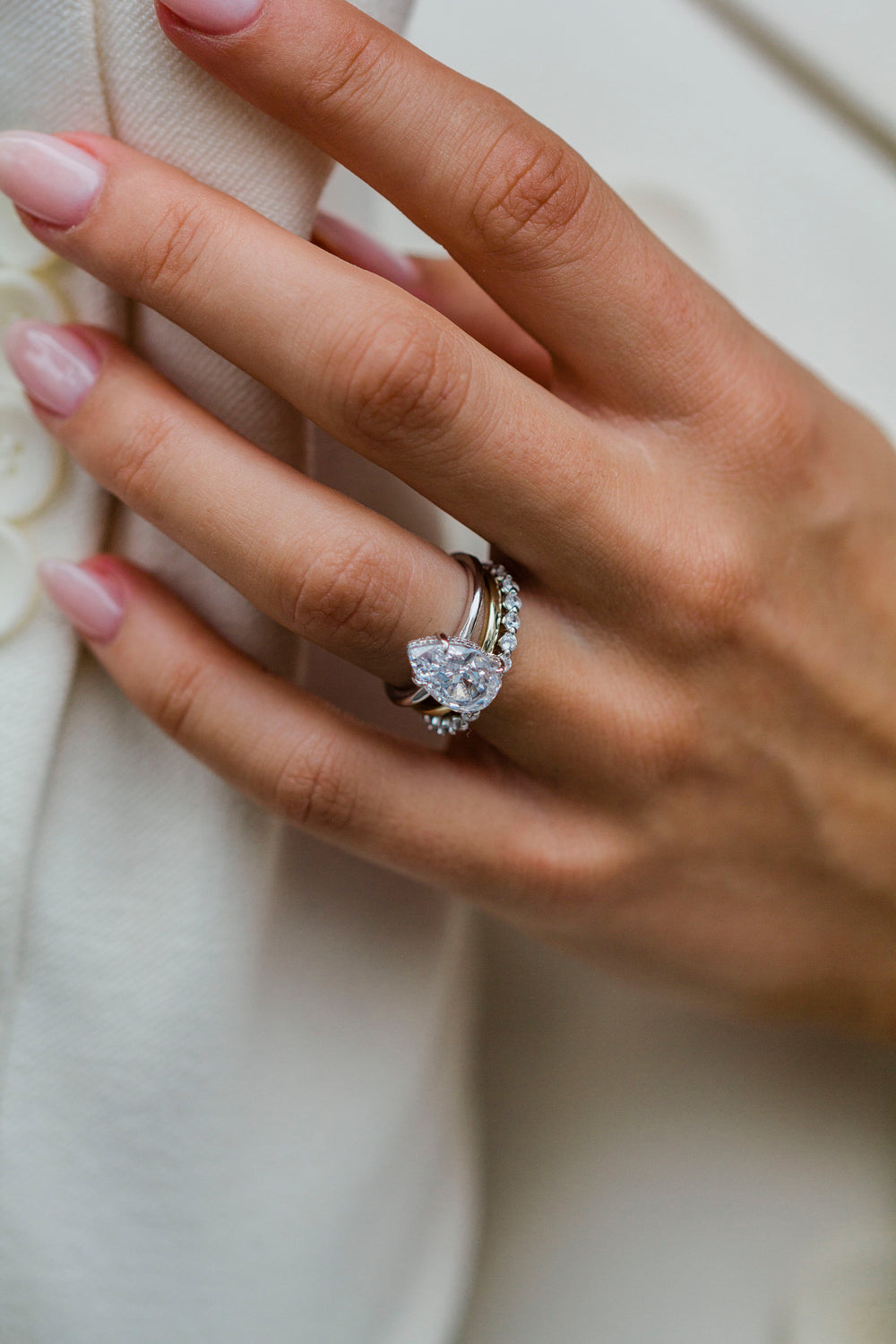 Pear Cut Solitaire Style Cubic Zirconia in 925 Sterling Silver Ring 4