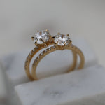 0.75 CT Round Cut Pave CVD E/VS1 Diamond Engagement Ring 9