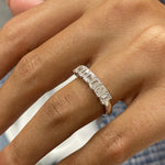 Stunning 1.46 CT Emerald Moissanite Stones Half Eternity Wedding Bands 4