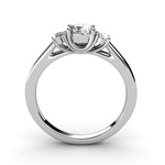 Round Cut  Three Stone Style Cubic Zirconia in 925 Sterling Silver Ring 4