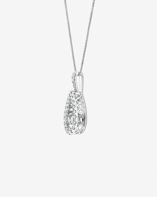 Round Cut Cubic Zirconia in 925 Sterling Silver Necklace 2