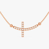 0.40 TCW Round Moissanite Diamond Cross Pendant Necklace in Solid Gold 3