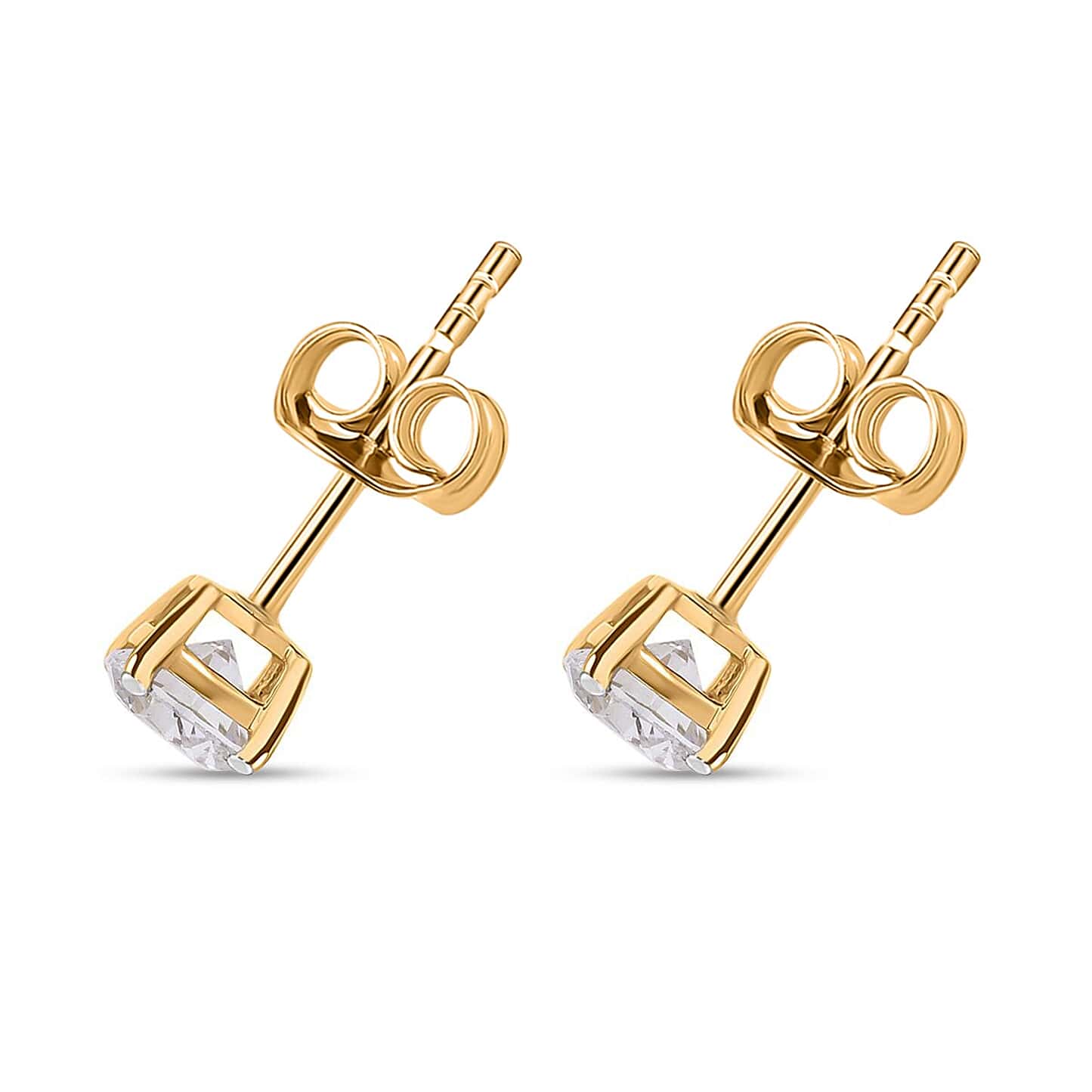 Round Cut Cubic Zirconia in 925 Sterling Silver Earrings 3
