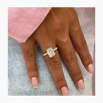 Stunning 3.10 CT Emerald Moissanite Engagement Ring with Hidden Halo & Pave Design 4