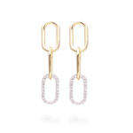 1.0 TCW Round Cut Moissanite Linked Up Earrings in Gold 3