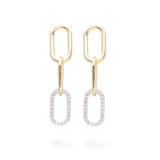 1.0 TCW Round Cut Moissanite Linked Up Earrings in Gold 3