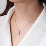 Round Cut Cubic Zirconia in 925 Sterling Silver Necklace 2
